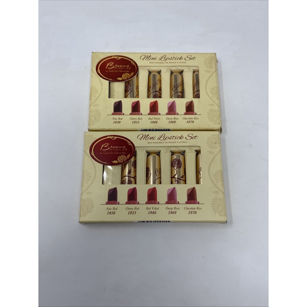 Besame Cosmetics Classic Color Lipstick Set Red 1935 1946 Rose 1969 1970 Read